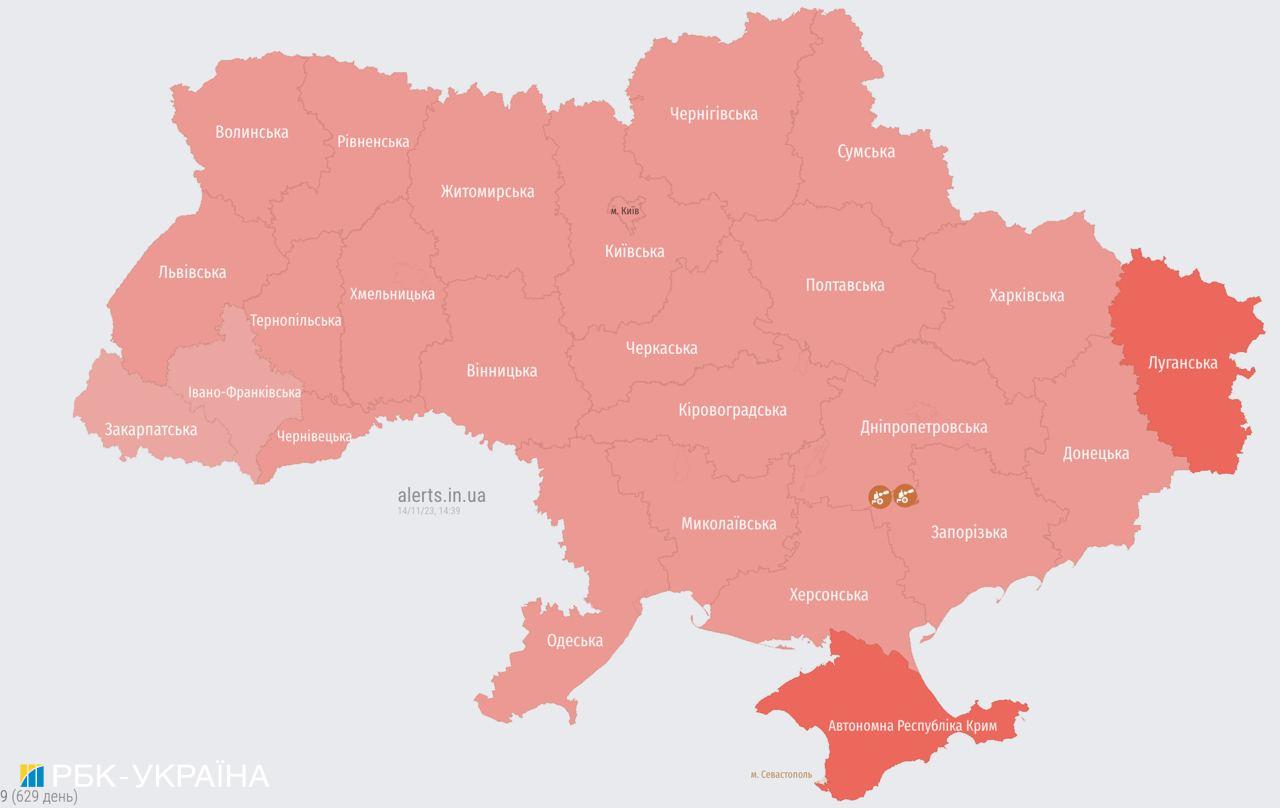 Украину охватила масштабная воздушная тревога, россияне подняли МиГ